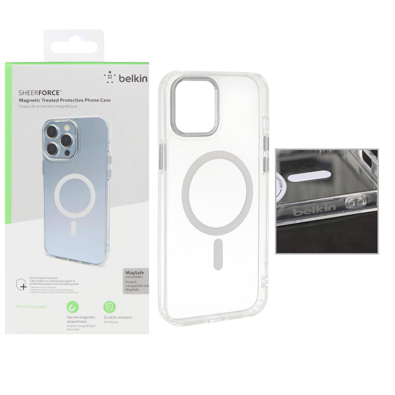 قاب belkin شفاف Magsafe مدل Apple iPhone 12 Pro Max (پک دار)
