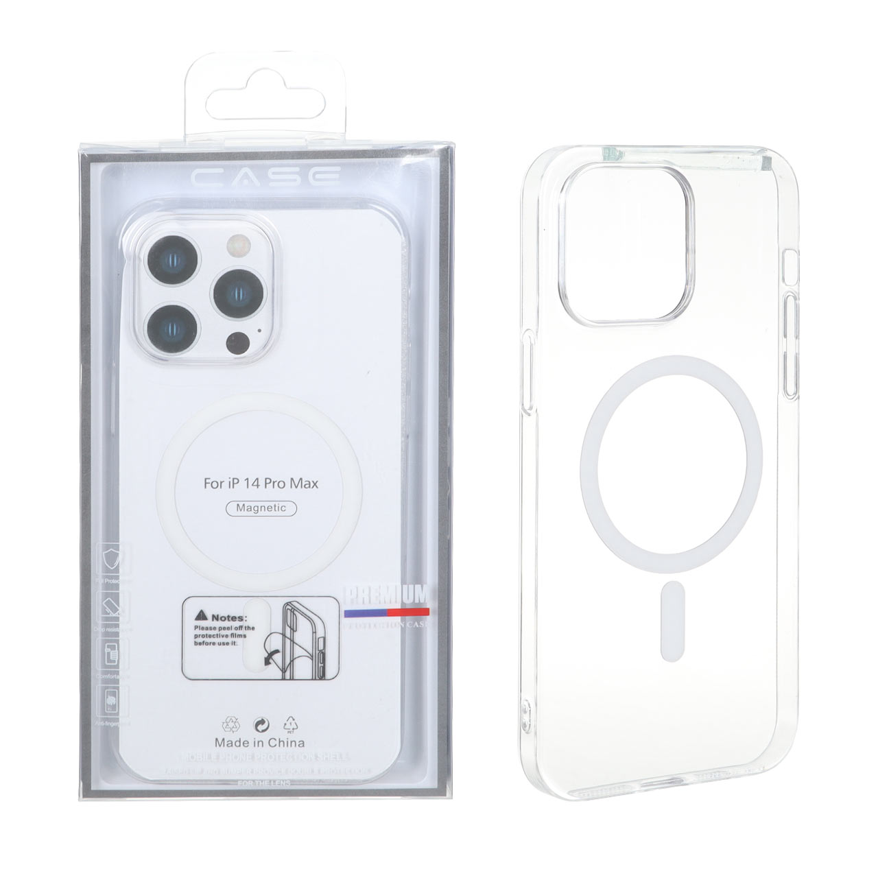 قاب اورجینال کریستالی MagSafe شفاف Premium مدل Apple iPhone 14 Pro Max (پک دار)