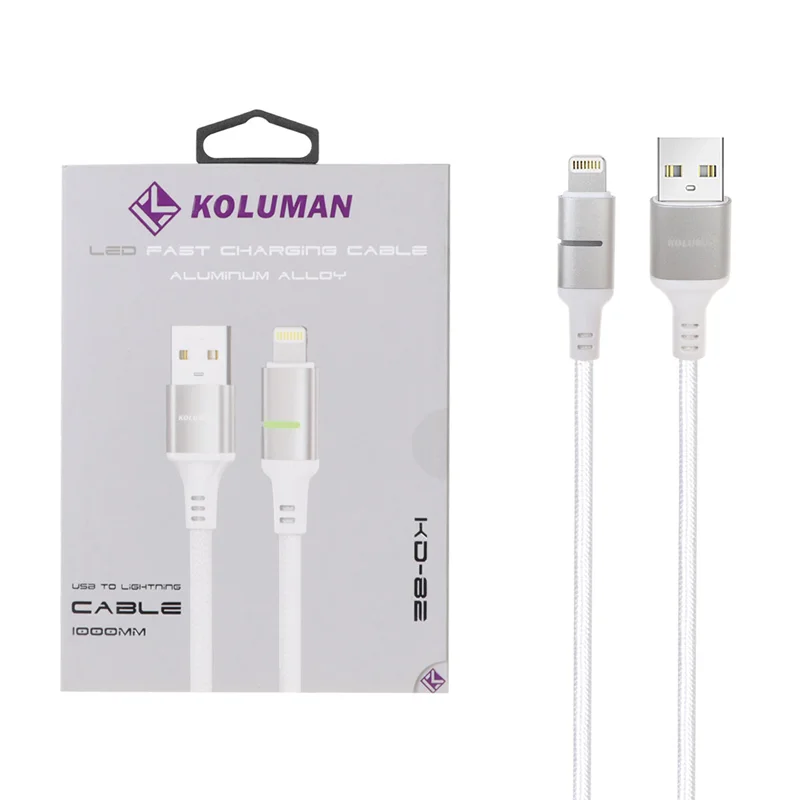 کابل شارژ فست آیفون Koluman مدل KD-82 - سفید (گارانتی یکساله PMC)