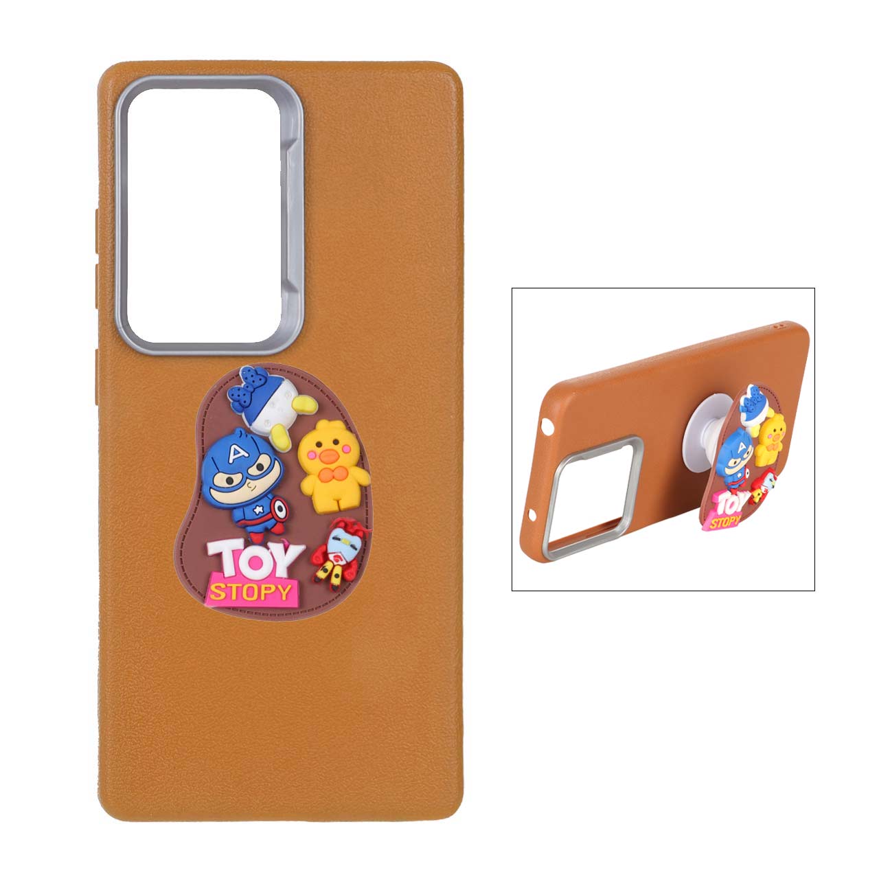 قاب Texture پاپ سوکت عروسکی Samsung Galaxy S25 Ultra - عسلی