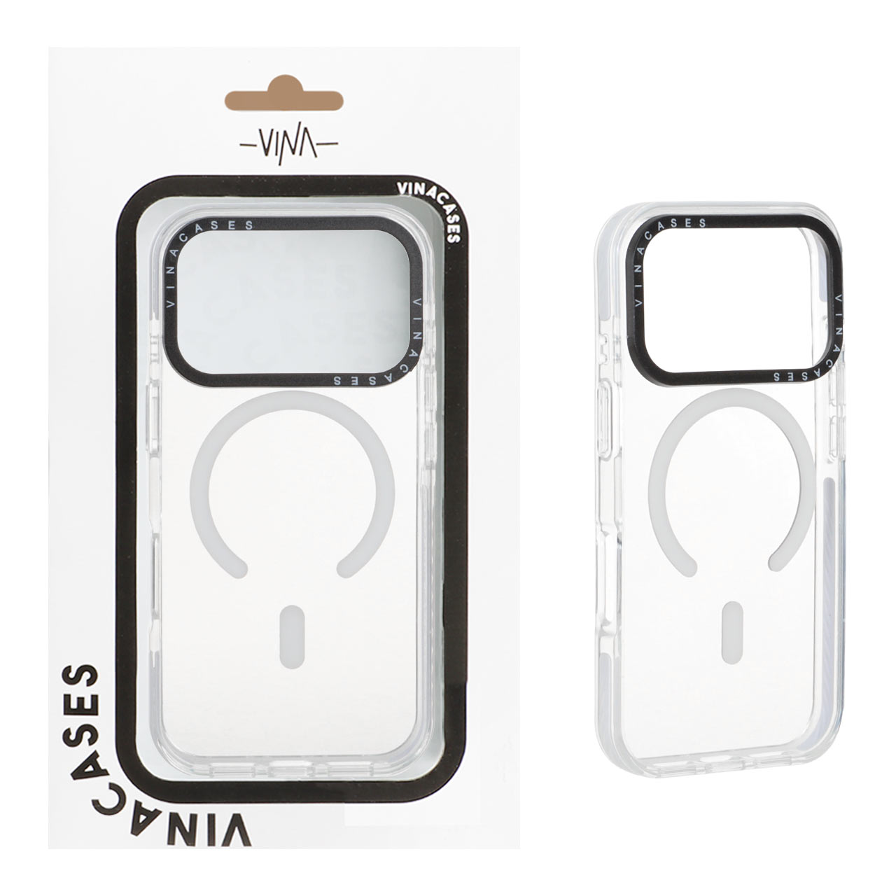 قاب اورجینال Vina شفاف Magsafe مدل Apple iPhone 17 Pro - سفید (پک دار)