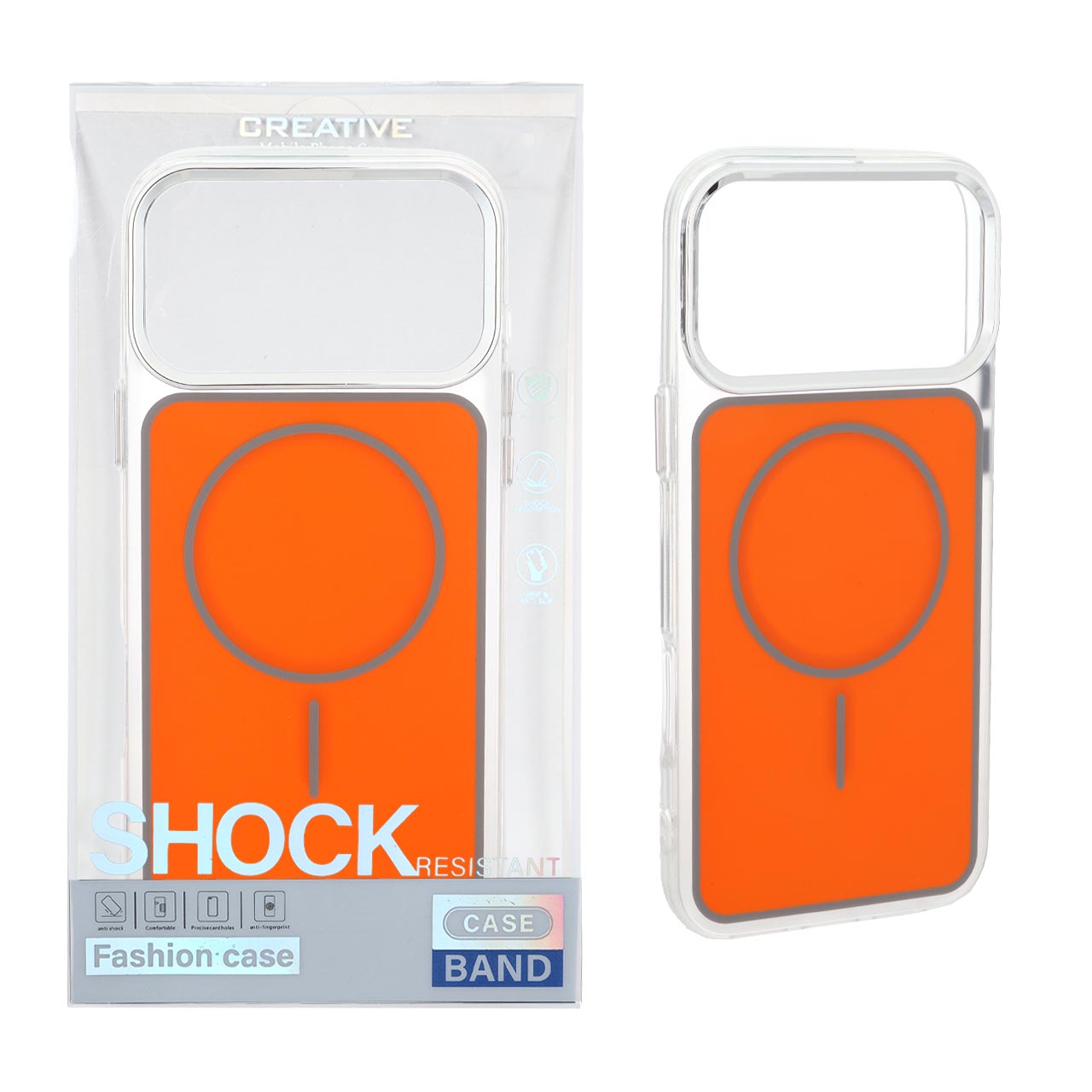 قاب اورجینال Unique Case مات رنگی MagSafe لنز کروم Apple iPhone 17 Pro Max - نارنجی (پک دار)