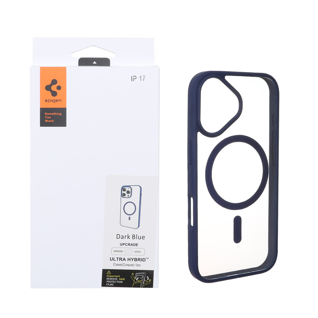 قاب اورجینال Magsafe Spigen با توری اسپیکر فلزی Apple iPhone 17 - سرمه ای (پک دار)