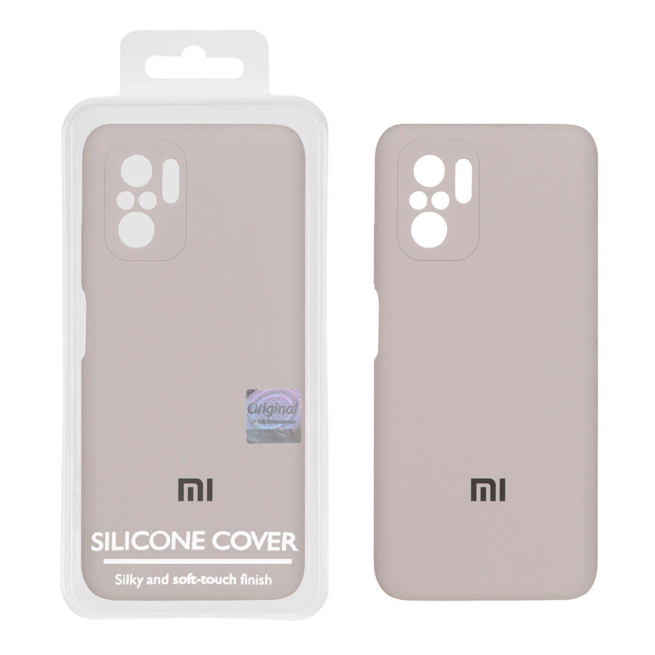 قاب سیلیکونی پاک کنی اورجینال Master Quality مدل Xiaomi Redmi Note 10 4G / Redmi Note 10S / Poco M5S - خاکی (پک دار)