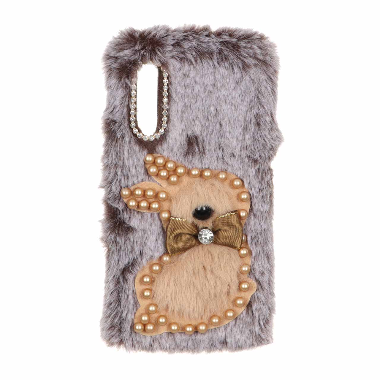 قاب پشمالو مرواریدی نگین دار Xiaomi Redmi Note 8 - طرح 178