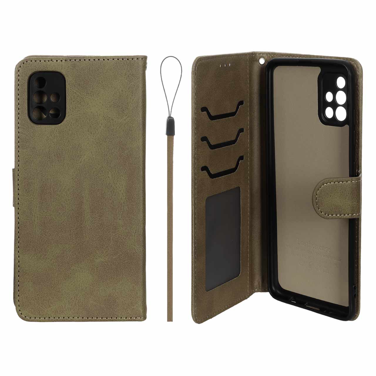 کیف موبایل مگنتی درجه یک داخل خز MNC Plus مدل Samsung Galaxy A51 / M40s - سبز زیتونی