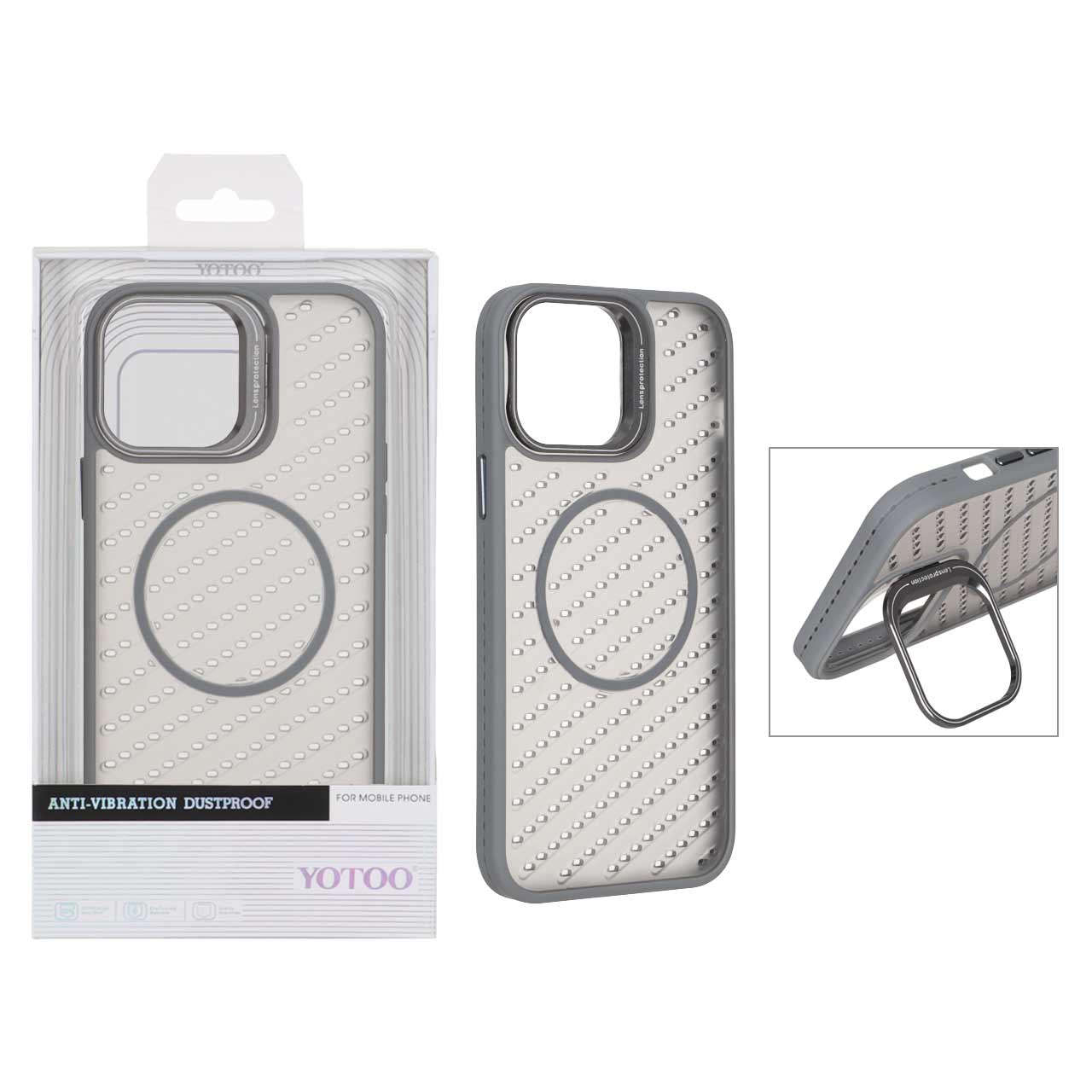 قاب اورجینال Yotoo مات MagSafe استندشو Apple iPhone 13 Pro Max - خاکستری (پک دار) - NTC