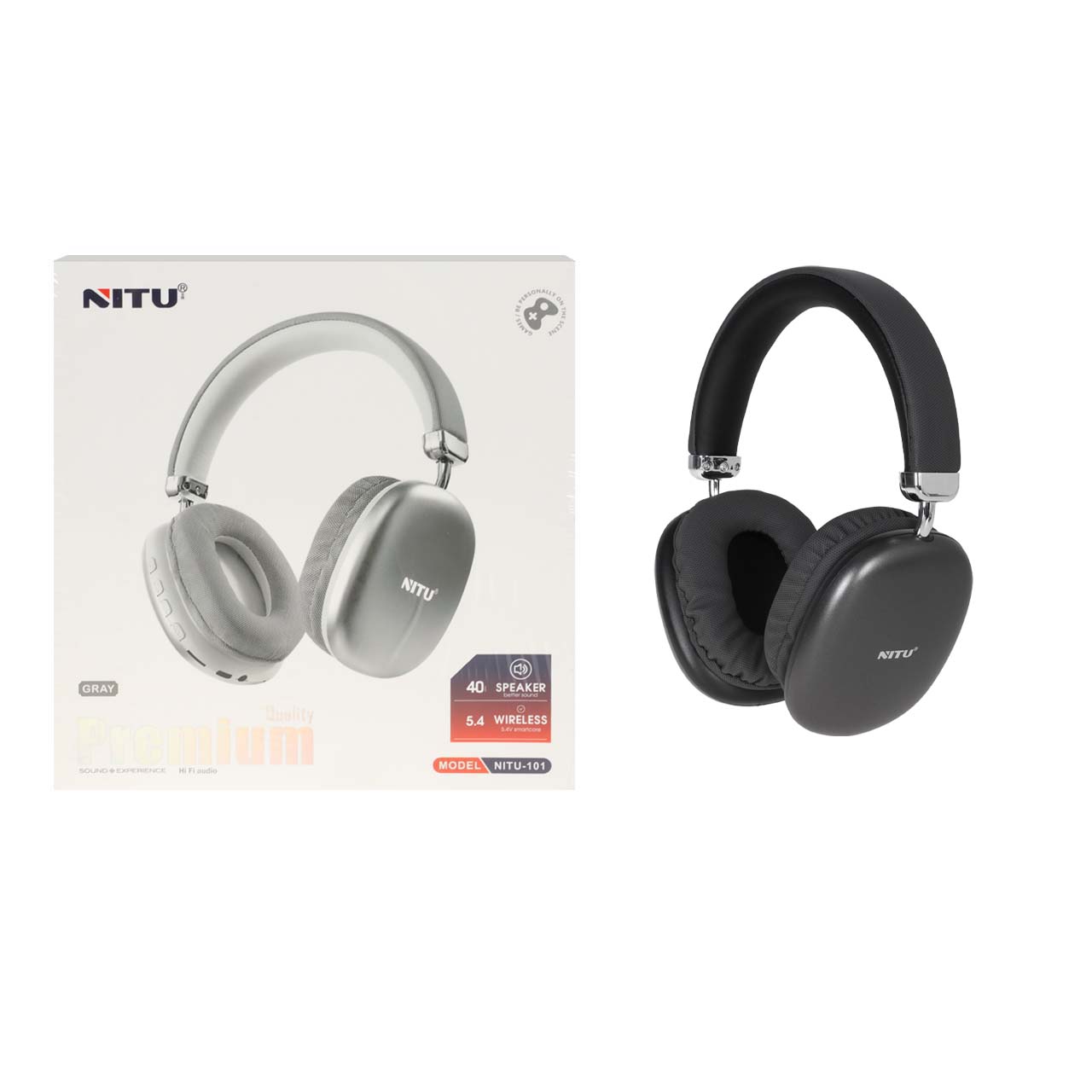 هدفون بی سیم Nitu مدل Nitu-101 - مشکی (گارانتی 18 ماه تعویض نیکان همراه)