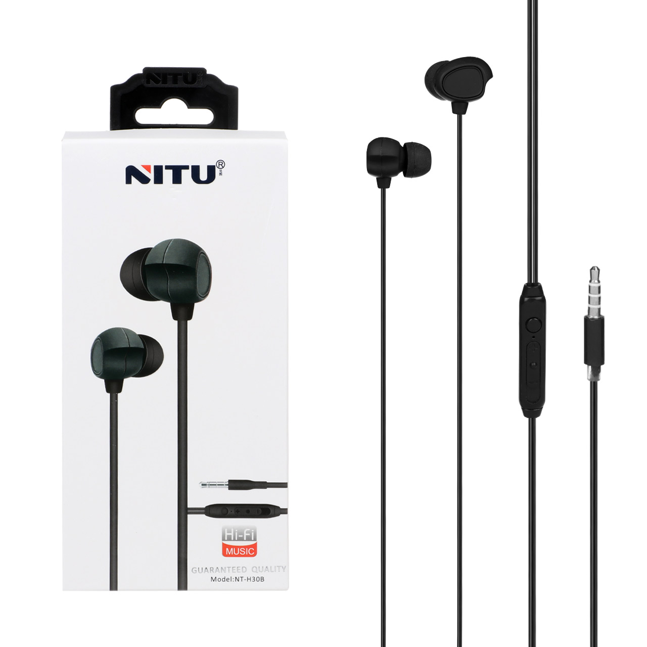 هندزفری با سیم NITU مدل NT-H30B - مشکی