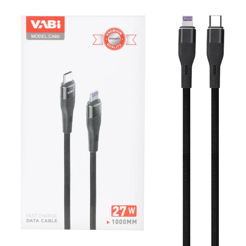 کابل شارژ فست VABI Type-C To Lightning مدل CA60 27W - مشکی