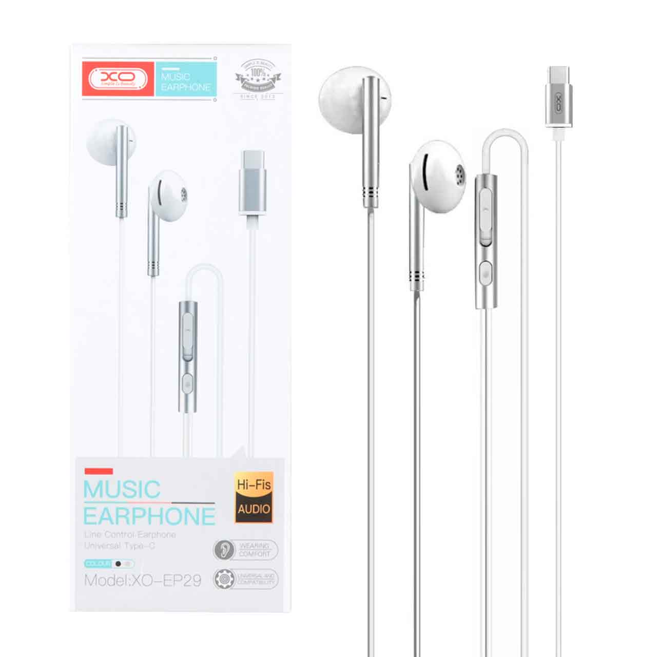 هندزفری باسیم XO Type-C مدل XO-EP29 - سفید
