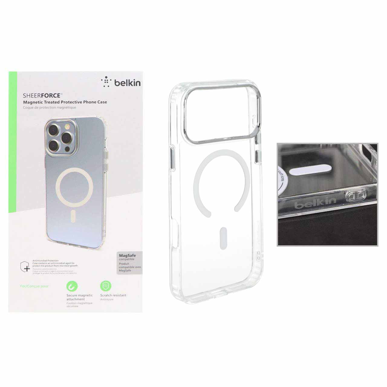 قاب belkin شفاف Magsafe مدل Apple iPhone 17 Pro (پک دار)