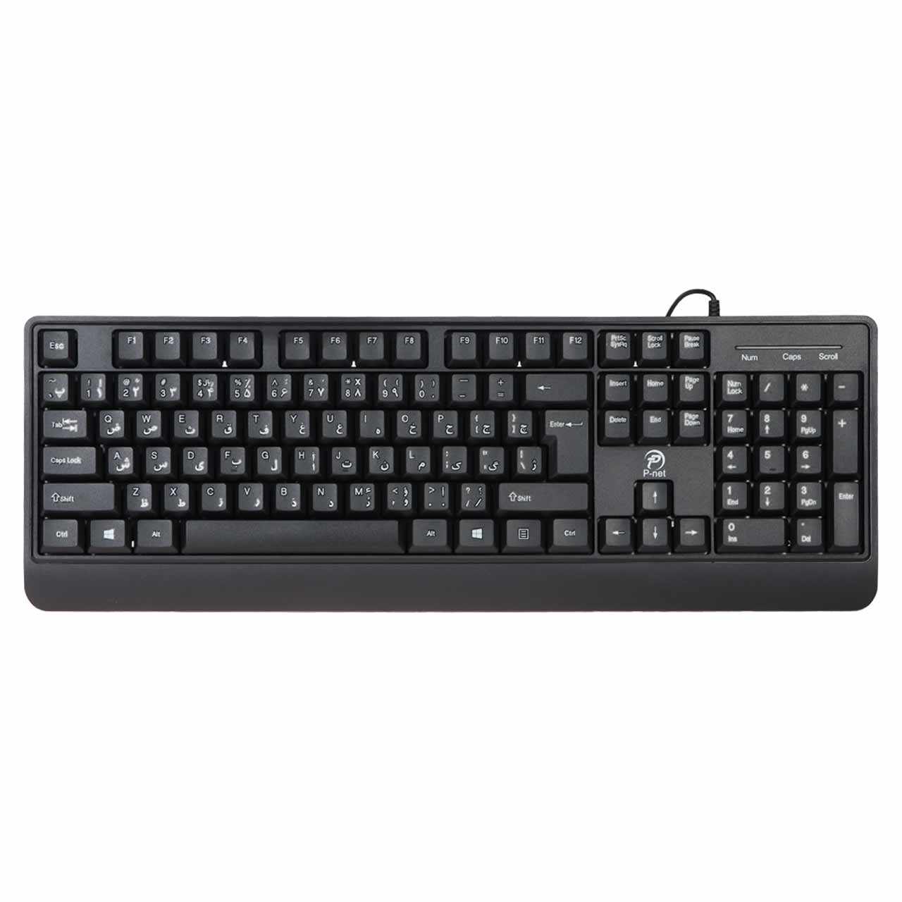 کیبورد باسیم P-net مدل KB.400 - مشکی - RYL