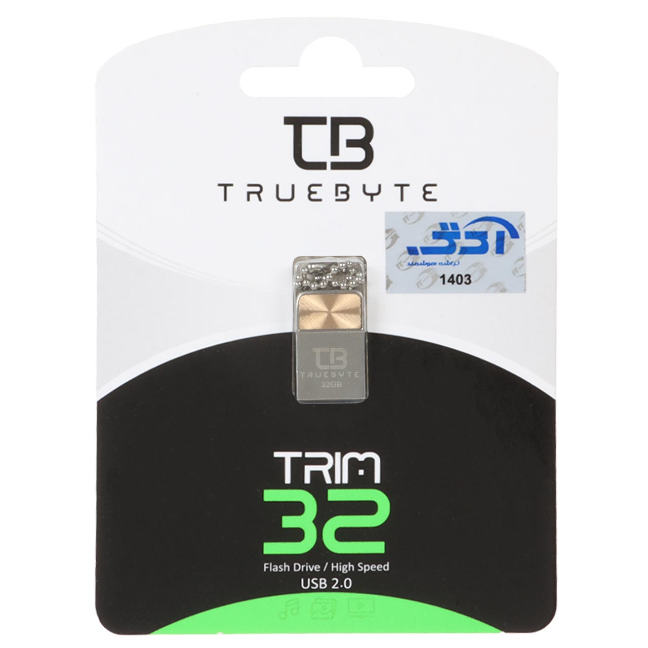 TRUEBYTE TRIM USB2.0 Flash Memory - 32GB طلایی (گارانتی مادام العمر شرکت آی تین)