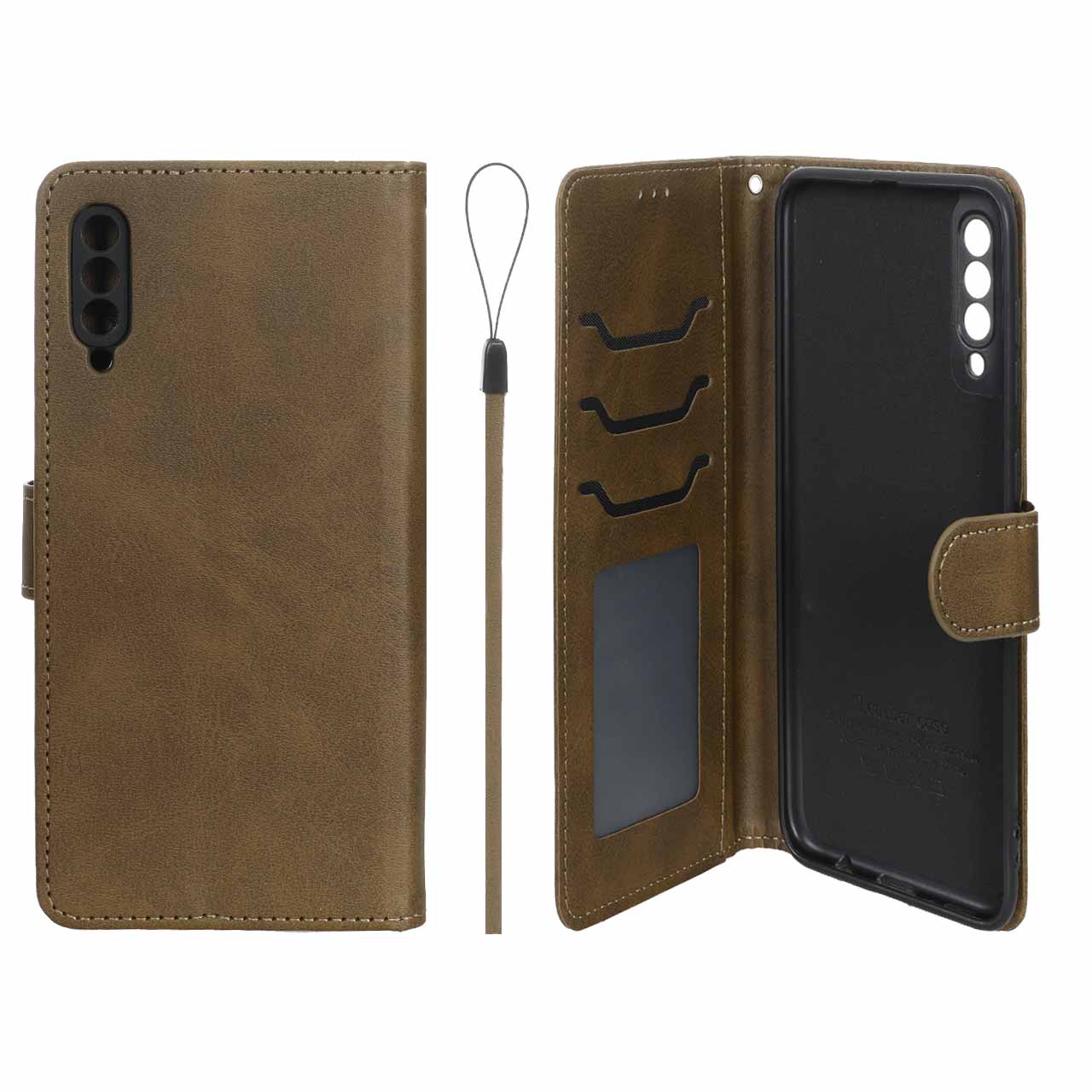 کیف موبایل مگنتی درجه یک داخل خز MNC Plus مدل Samsung Galaxy A50 / A50s / A30s - سبز زیتونی