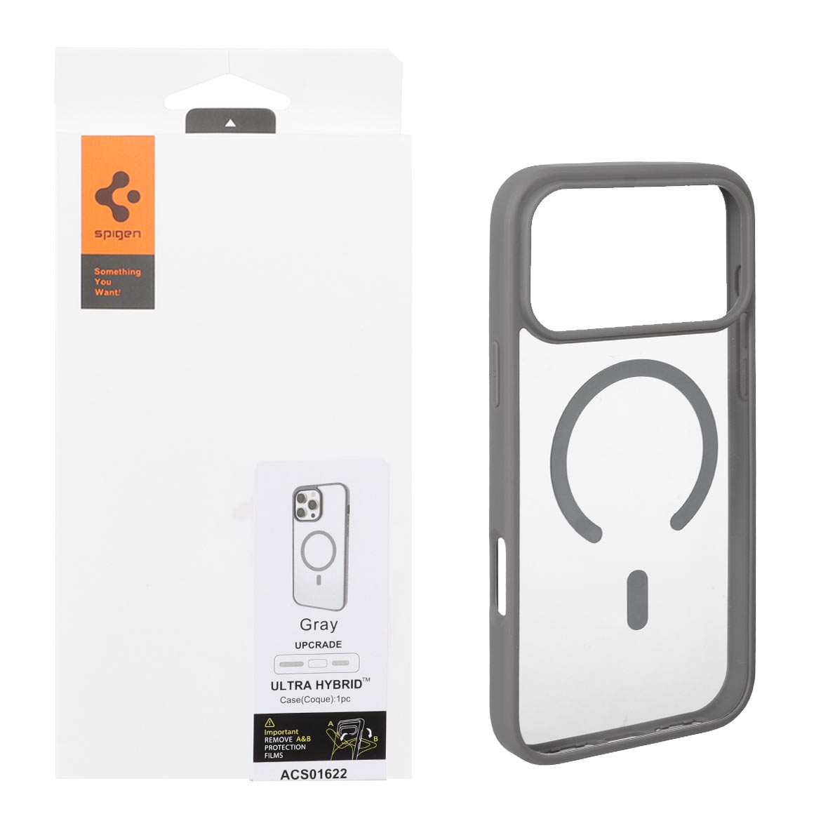 قاب اورجینال Magsafe Spigen با توری اسپیکر فلزی Apple iPhone 17 Pro Max - طوسی (پک دار)