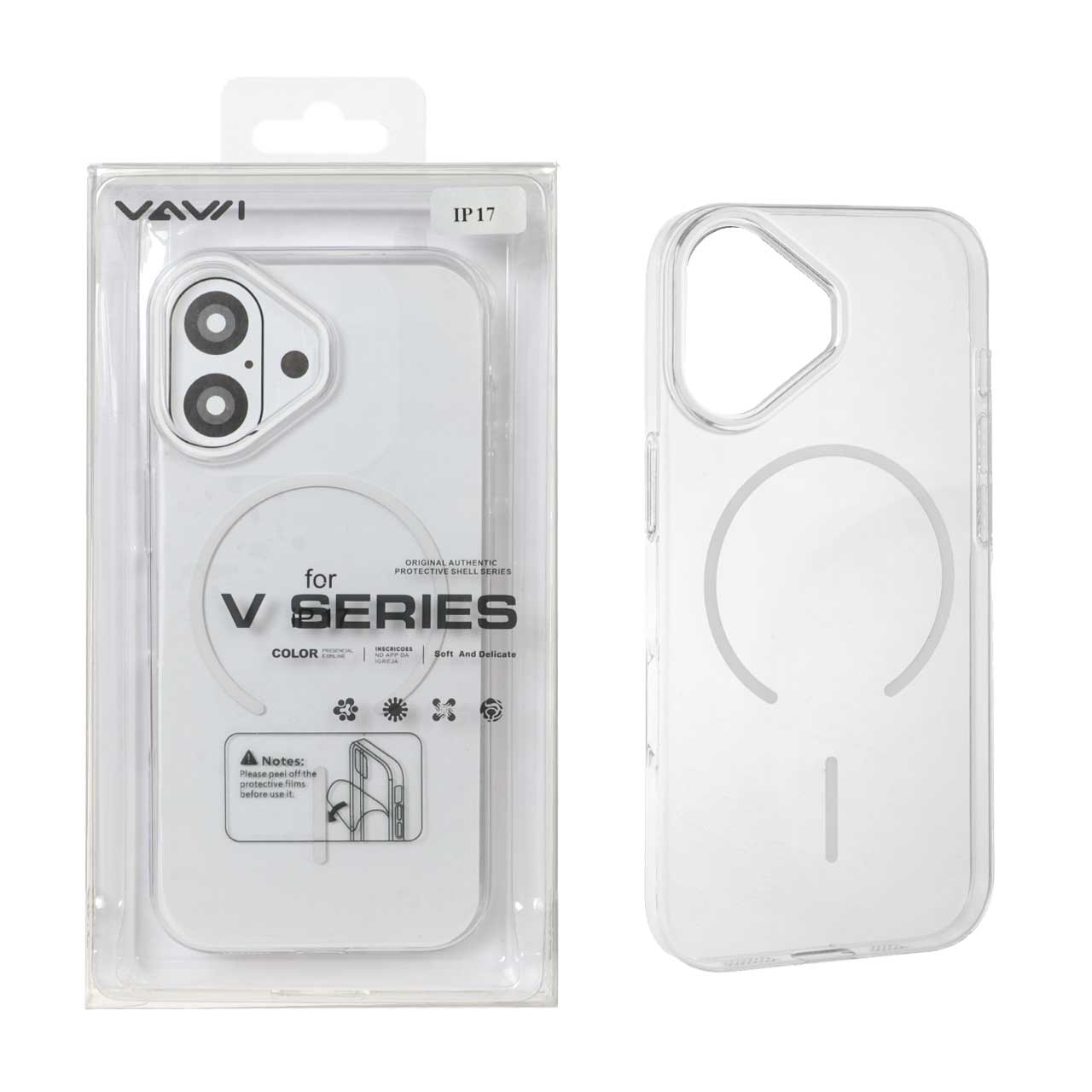 قاب اورجینال VAWI کریستالی MagSafe لنز فلزی Apple iPhone 17 - سفید (پک دار) - MPS