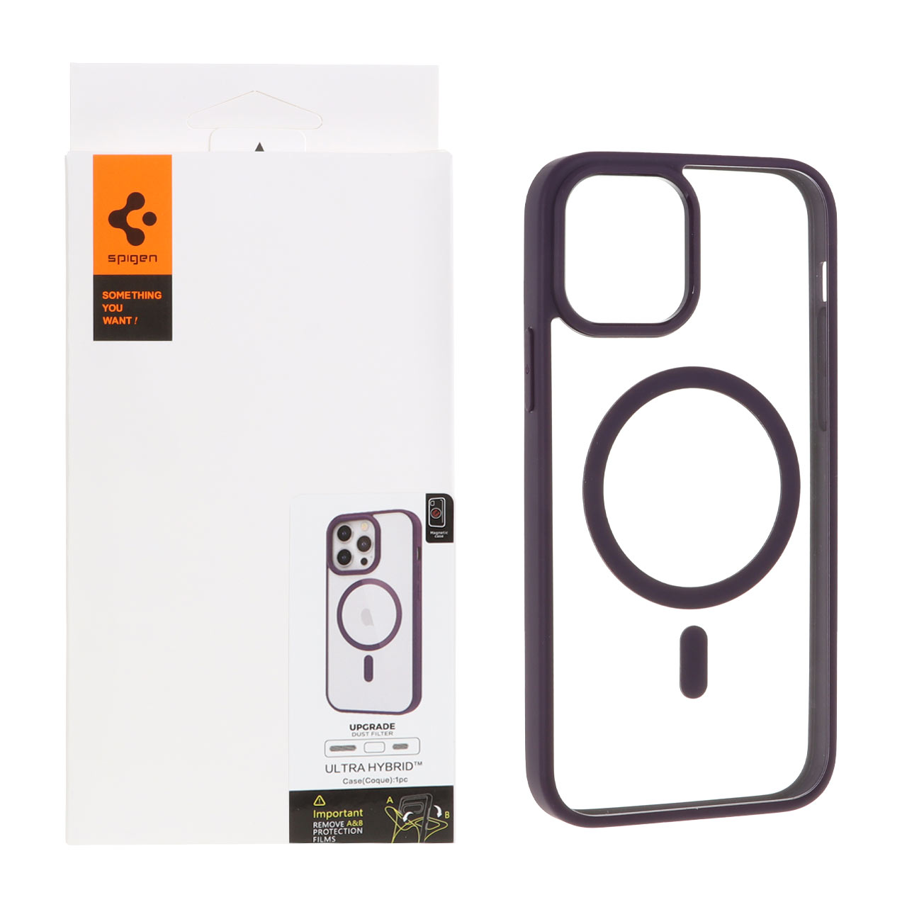 قاب اورجینال Magsafe Spigen با توری اسپیکر فلزی Apple iPhone 12 / iPhone 12 Pro - بنفش (پک دار)