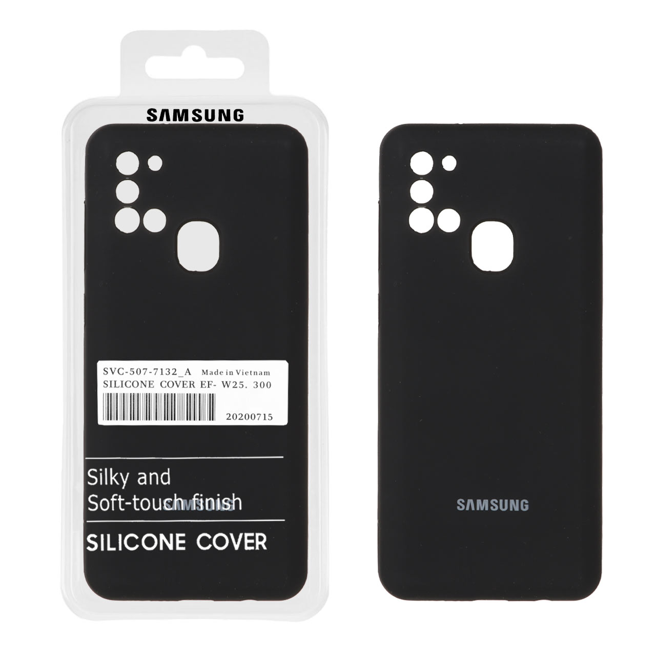 قاب سیلیکونی پاک کنی اورجینال درجه یک Samsung Galaxy A21s - مشکی (پک دار)