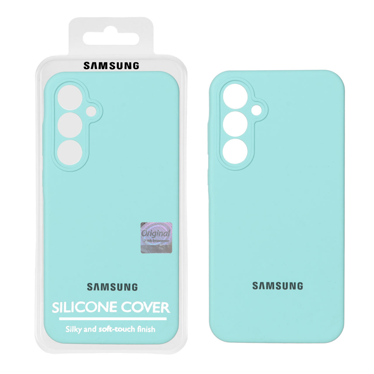 قاب سیلیکونی پاک کنی اورجینال Master Quality مدل Samsung Galaxy A35 - سبز آبی (پک دار)