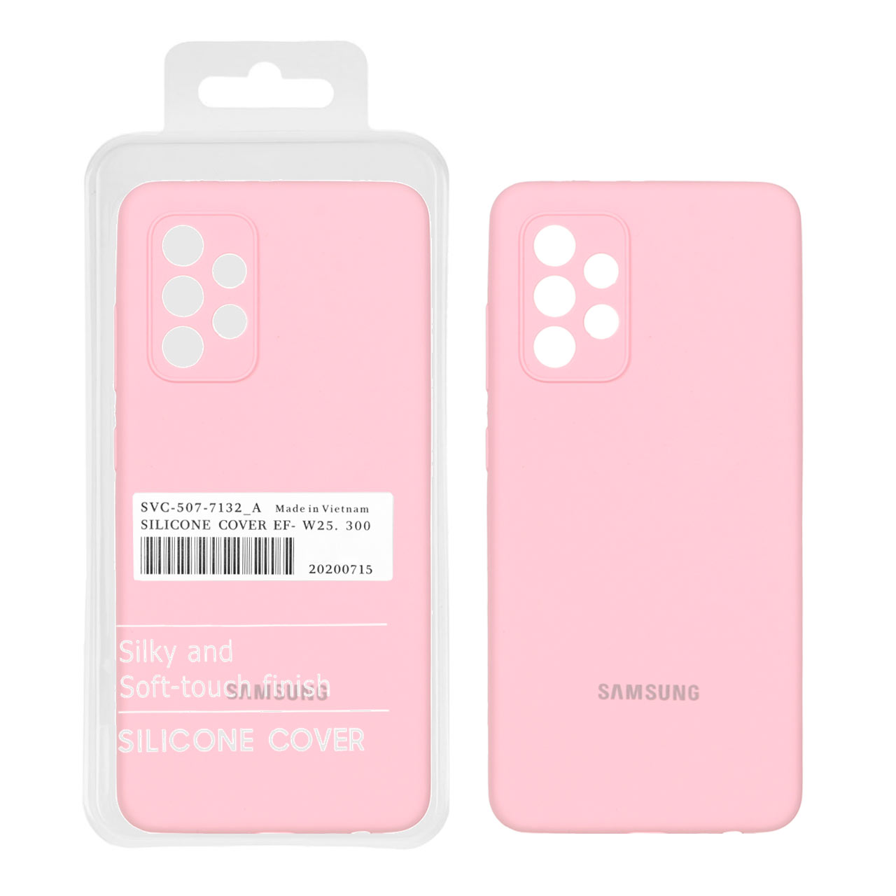 قاب سیلیکونی پاک کنی اورجینال درجه یک Samsung A52 / A52S - صورتی (پک دار)