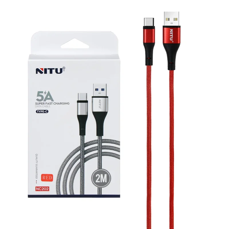 کابل شارژ فست 2 متری NITU Type-C مدل NC202 - قرمز