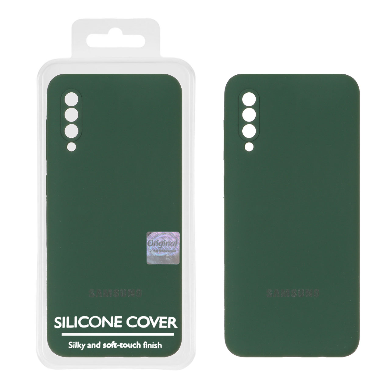 قاب سیلیکونی پاک کنی اورجینال Master Quality مدل Samsung Galaxy A50 / A50s / A30s - سبز تیره (پک دار)