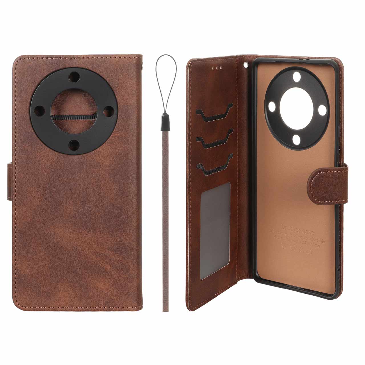 کیف موبایل مگنتی درجه یک داخل خز MNC Plus مدل Honor X9a - قهوه ای