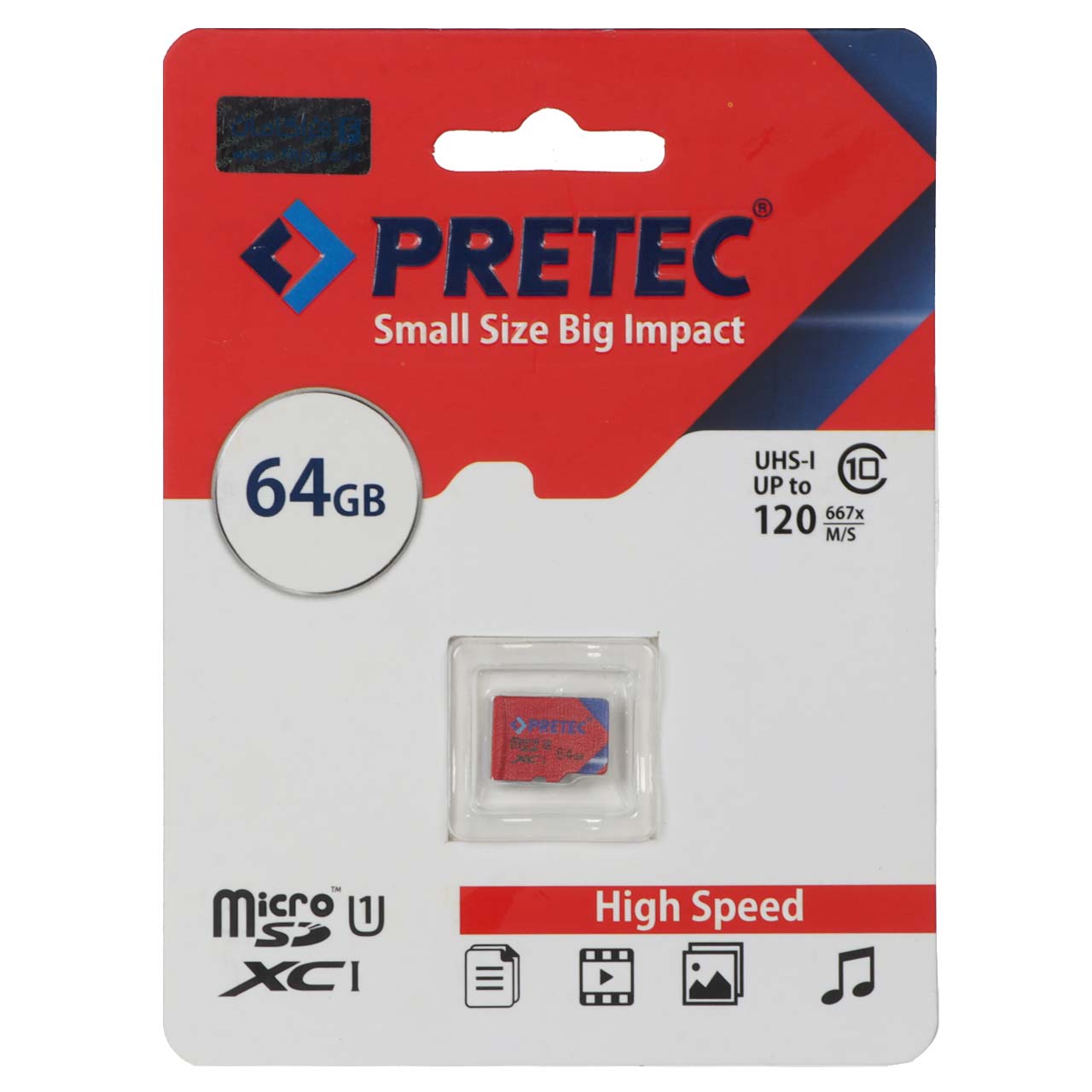 Pretec MicroSDHC U3 667X 120Mb/s - 64GB - (گارانتی فراگامان)