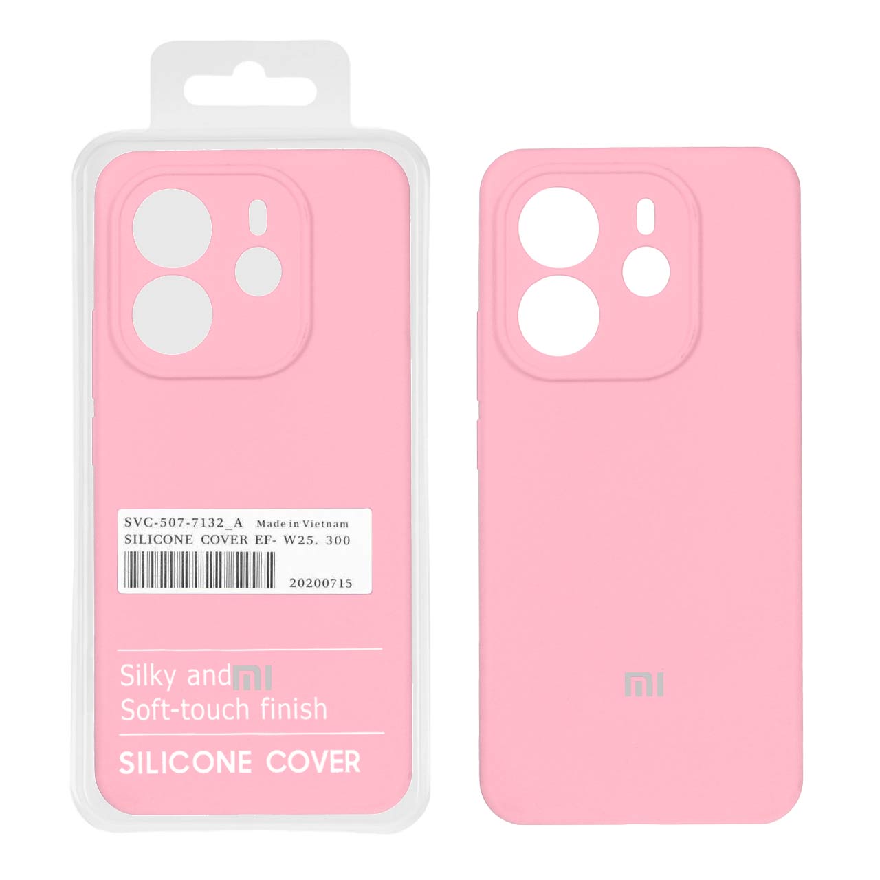 قاب سیلیکونی پاک کنی اورجینال درجه یک Xiaomi Redmi Note 14 4G - صورتی (پک دار)