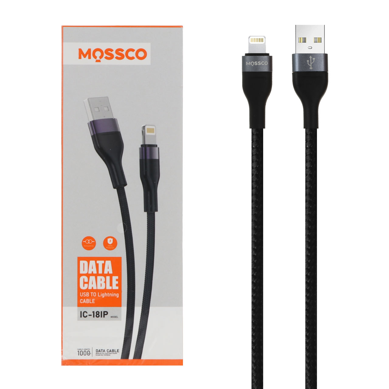 کابل شارژ فست آیفون Mossco مدل IC-18IP - مشکی