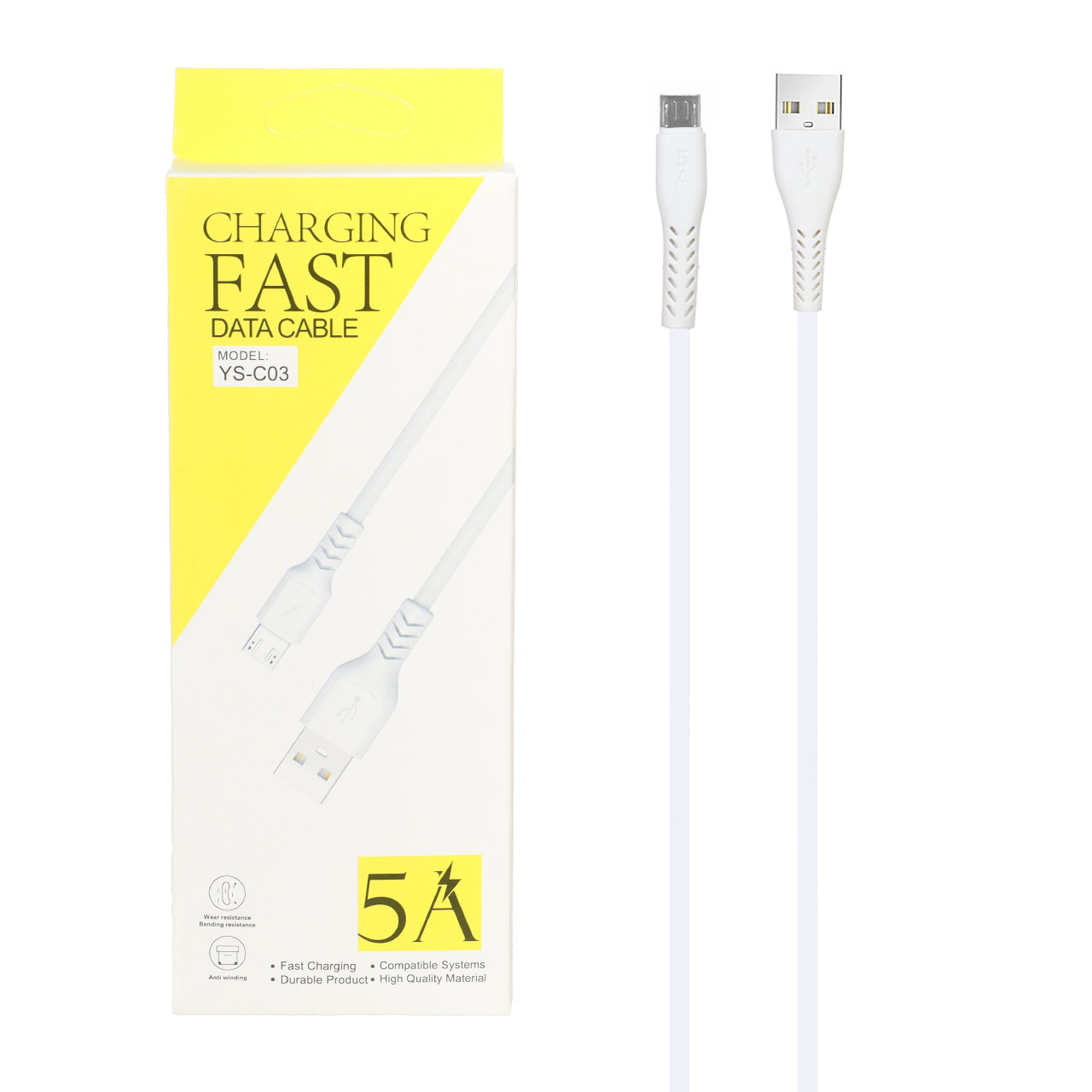 کابل شارژ فست اندروید مدل YS-C03 - سفید BSA