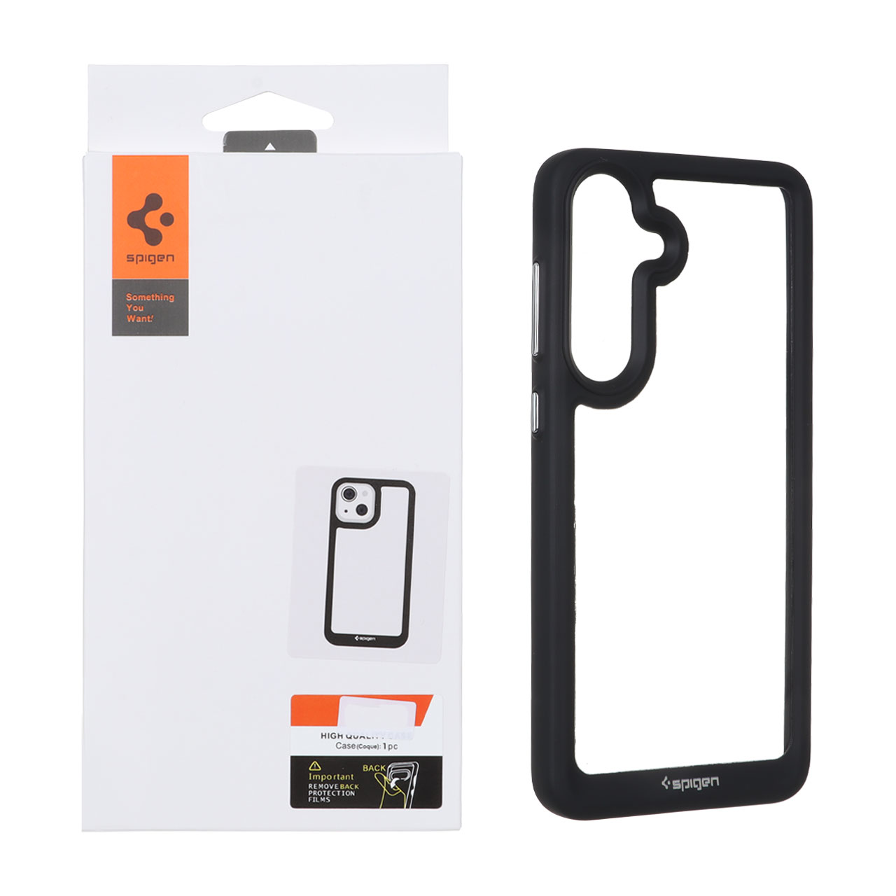 قاب اورجینال Spigen مدل Samsung Galaxy S25 FE - شفاف مشکی (پک دار)