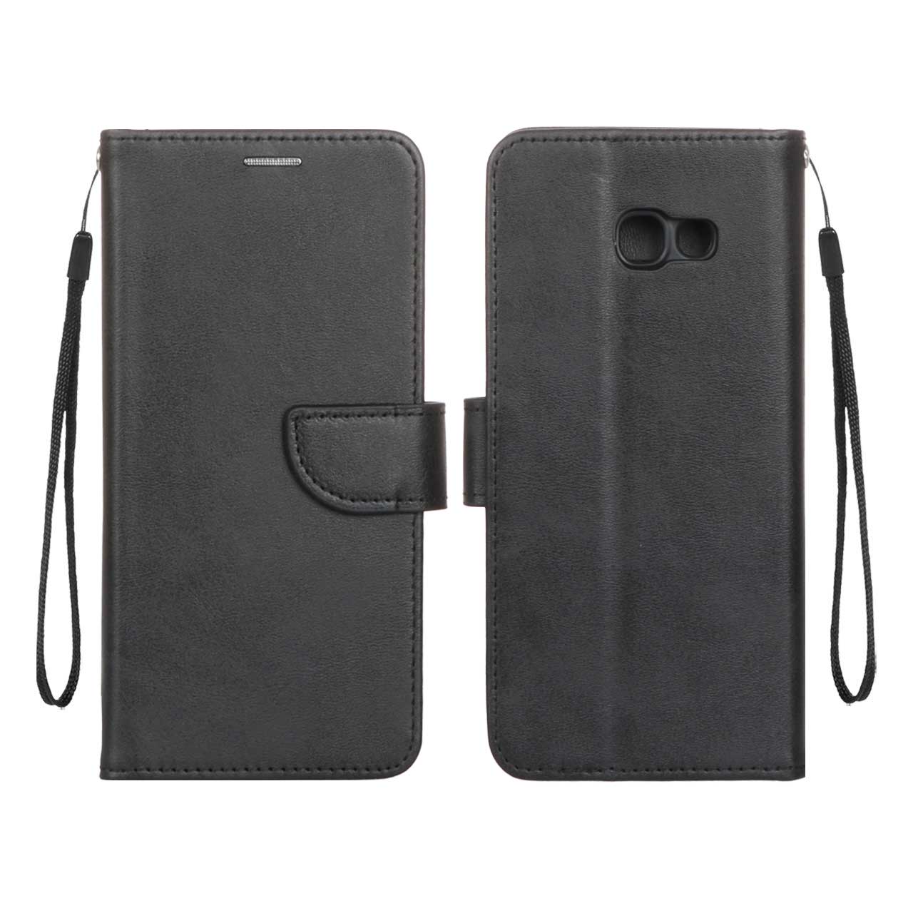 کیف چرمی موبایل مگنتی محافظ لنزدار Samsung Galaxy A520 / A5 (2017) - مشکی