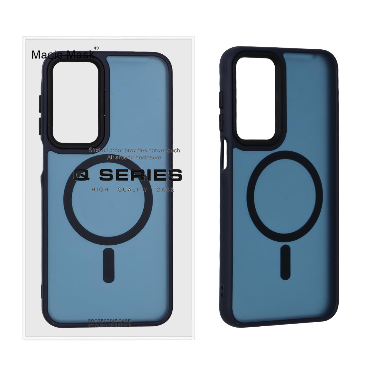 قاب اورجینال Magic Mask مات Magsafe بلک لنز Samsung Galaxy A17 / A16 / A26 - سرمه ای (پک دار)