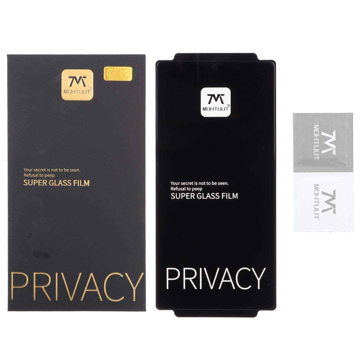محافظ صفحه نمایش شیشه ای Full Cover Privacy Mohtuut مدل Samsung Galaxy S25 Ultra (پک دار)