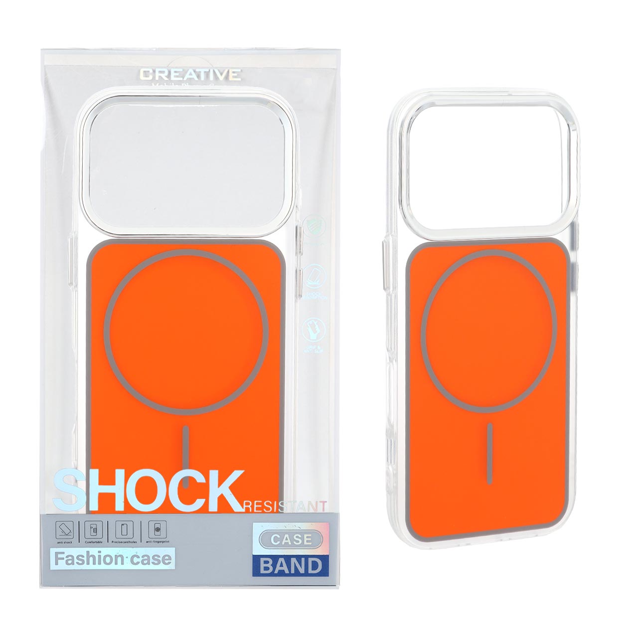 قاب اورجینال Unique Case مات رنگی MagSafe لنز کروم Apple iPhone 17 Pro - نارنجی (پک دار)