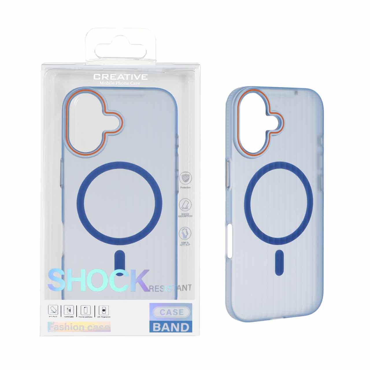 قاب اورجینال کرکره ای مات Magsafe مدل Apple iPhone 17 - آبی (پک دار)