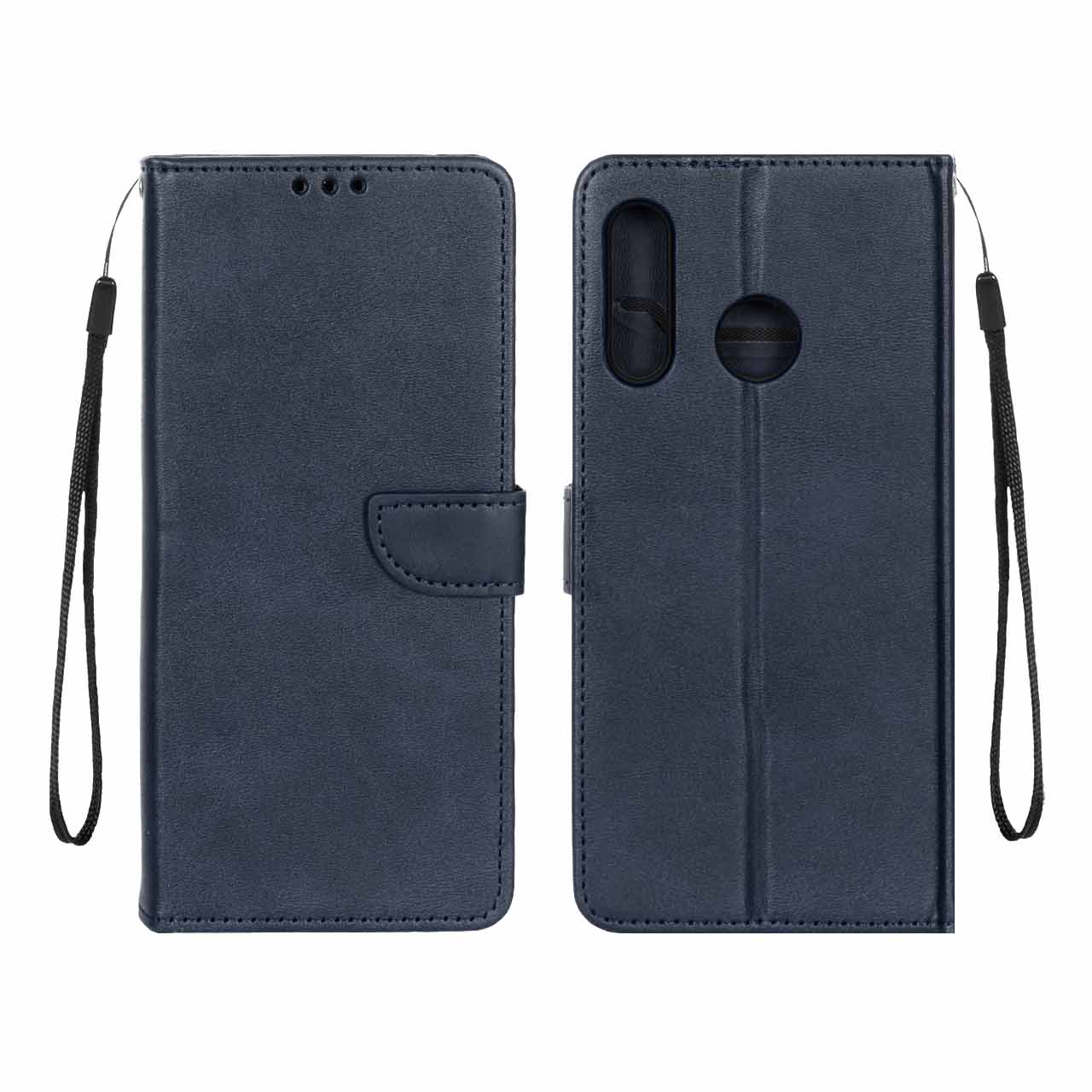 کیف چرمی موبایل مگنتی Huawei P30 Lite - سرمه ای