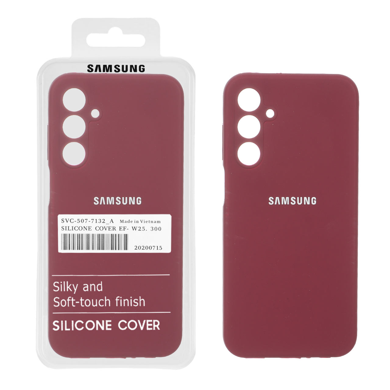 قاب سیلیکونی پاک کنی اورجینال درجه یک Samsung Galaxy A25 5G - زرشکی (پک دار) - NTC