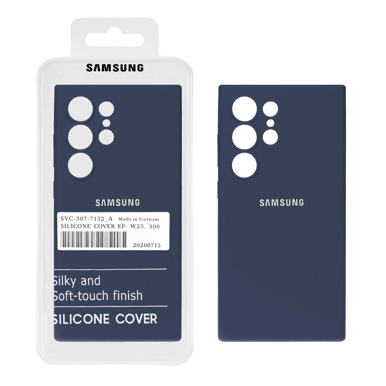 قاب سیلیکونی پاک کنی اورجینال درجه یک Samsung Galaxy S24 Ultra - سرمه ای (پک دار)