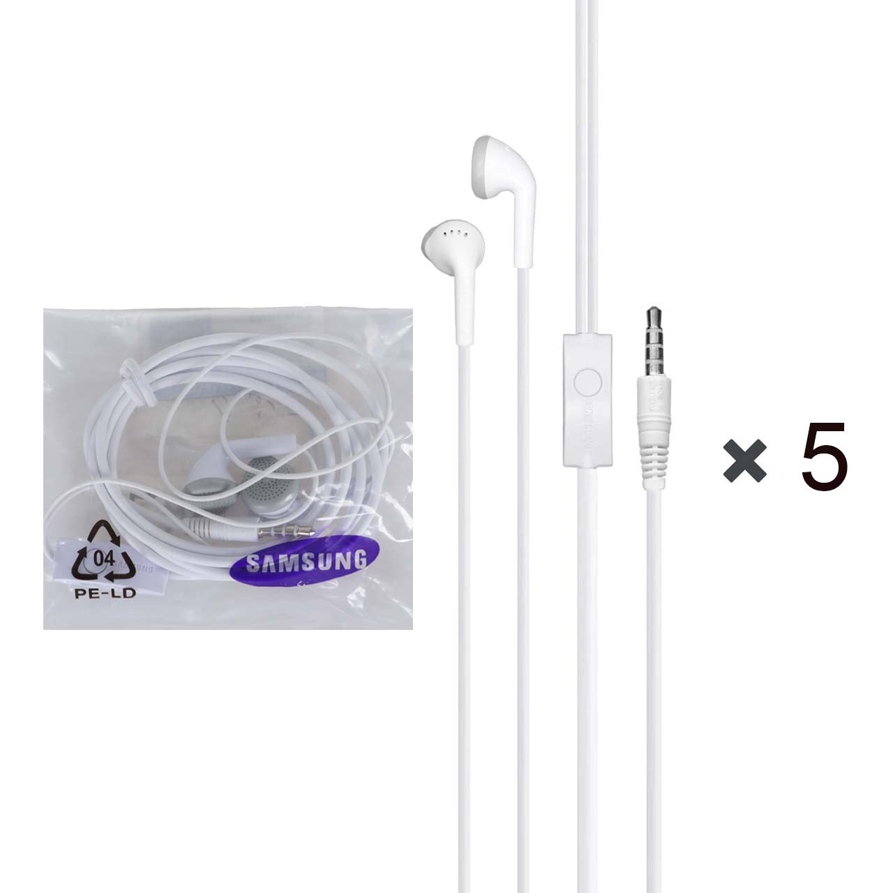 هندزفری با سیم سامسونگ مدل C550 - سفید (پک 5 عددی) - DST (گارانتی شش ماهه) - درجه یک