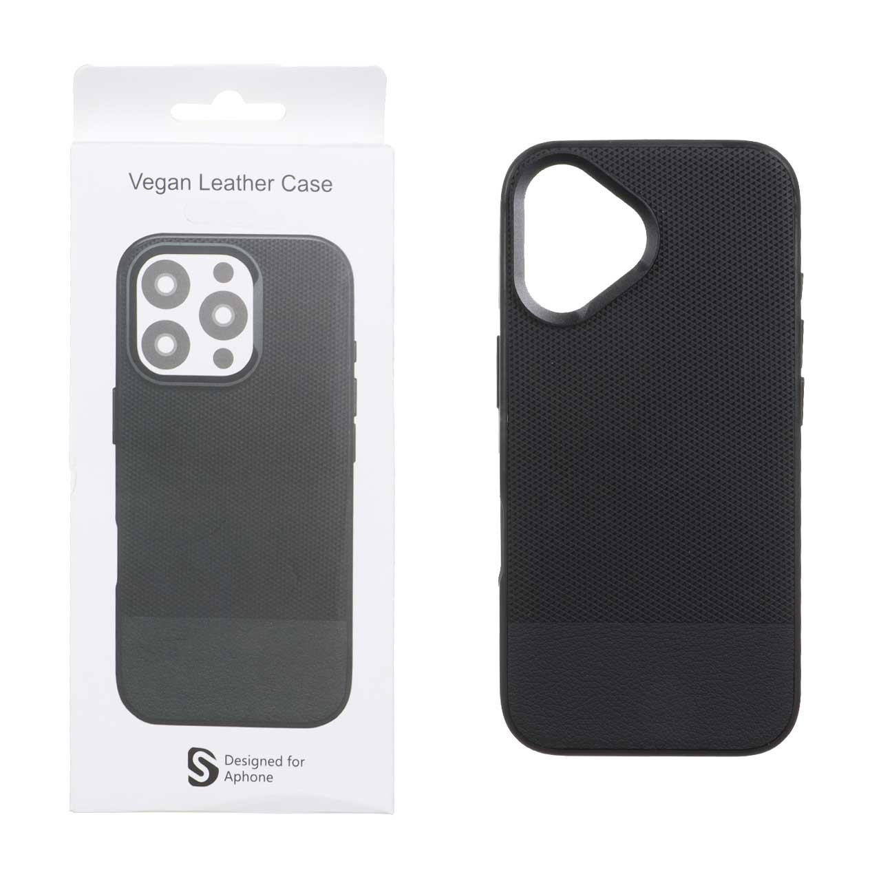 قاب اورجینال Vegan Leather Case چرمی دو تکه Apple iPhone 16 - مشکی (پک دار) - MPS