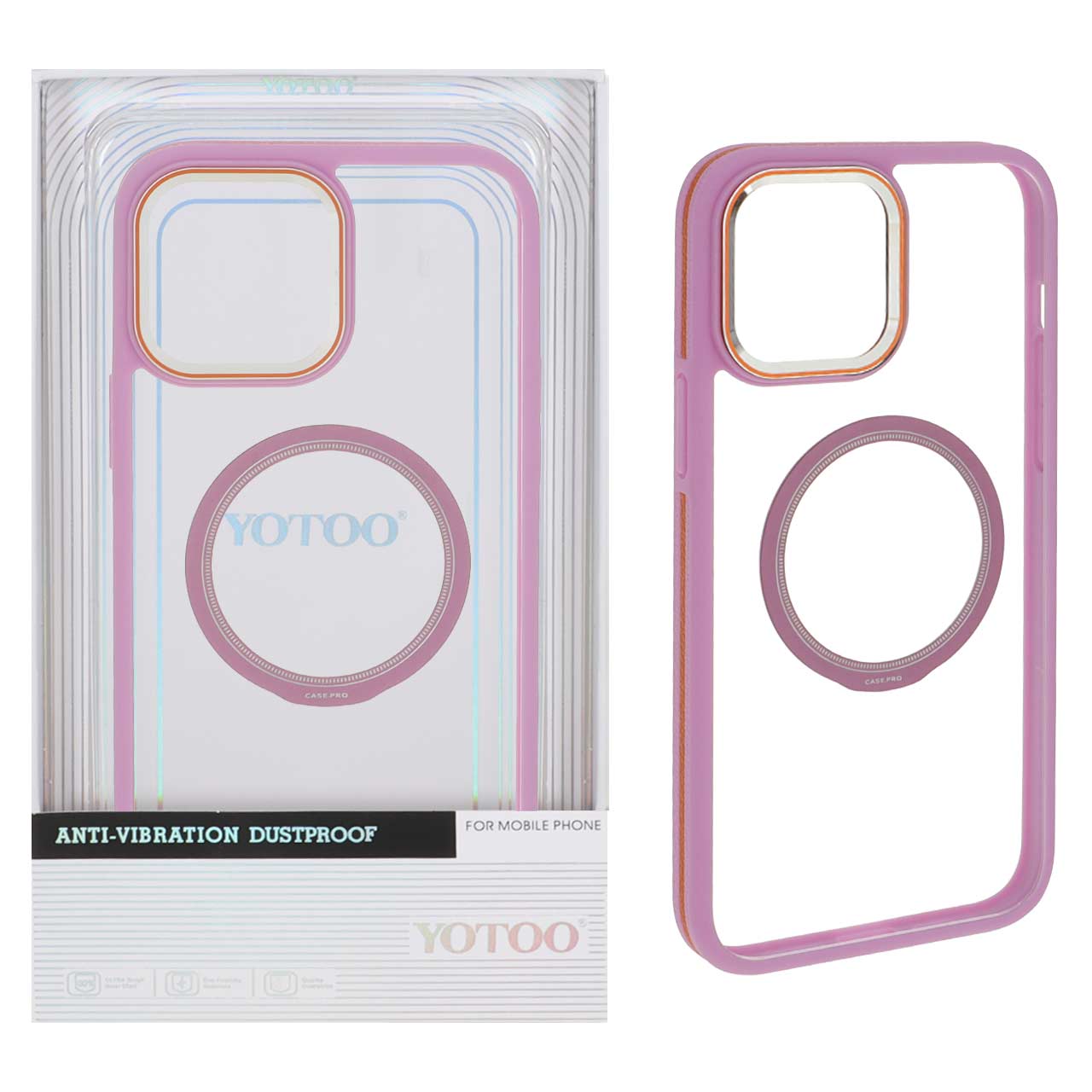 قاب اورجینال Yotoo شفاف MagSafe لنز فلزی Apple iPhone 13 Pro Max - یاسی (پک دار) - NTC