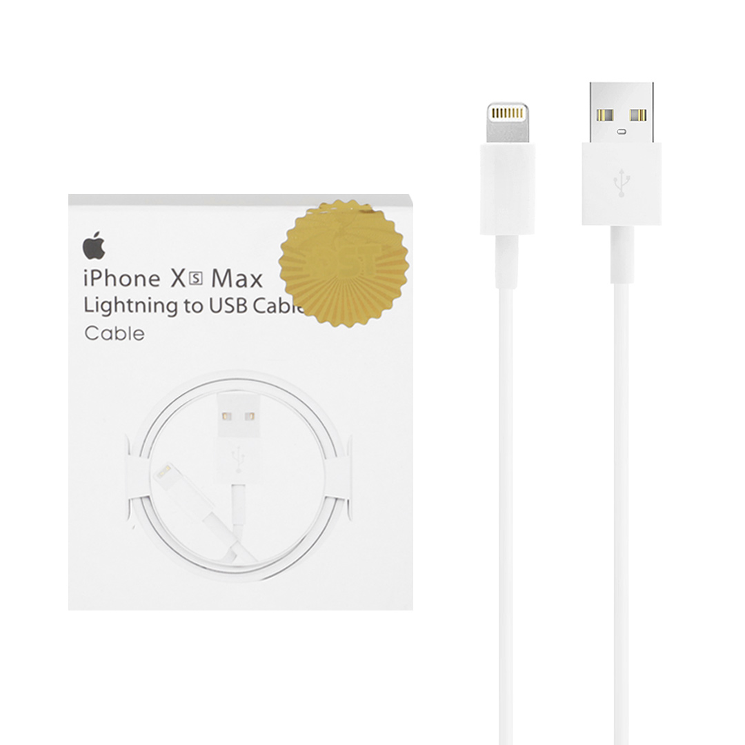 کابل شارژ آیفون مدل Xs Max MD818ZM/A - سفید - DST (گارانتی شش ماهه شرکتی)