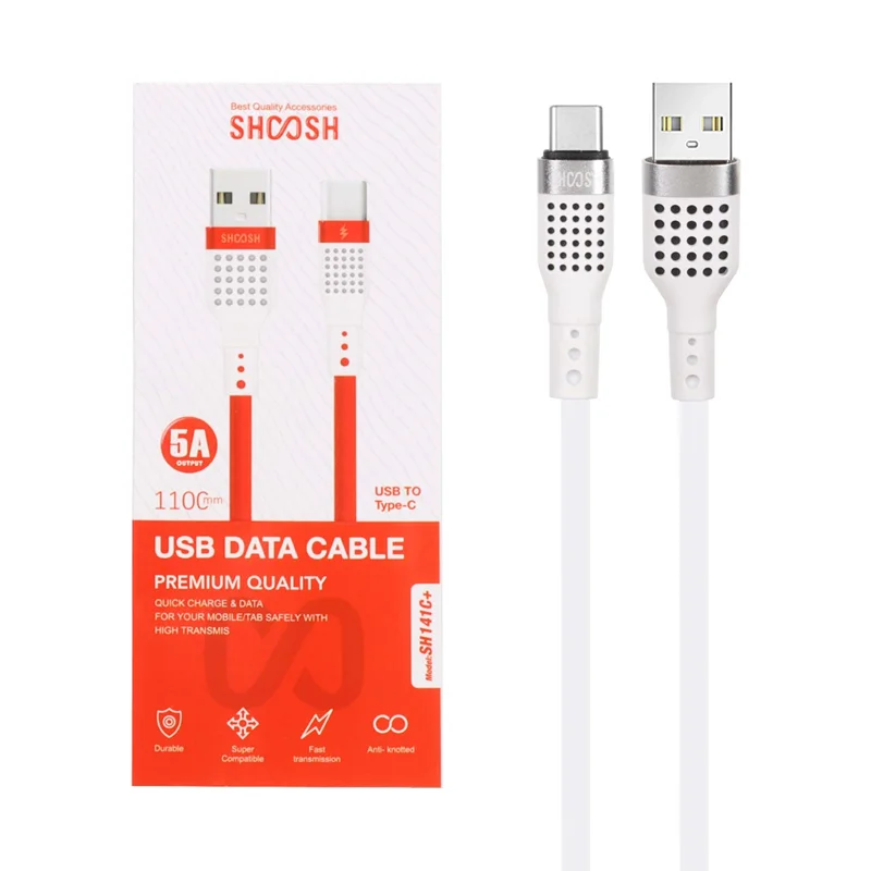 کابل شارژ 1.1 متری فست Shoosh Type-C مدل +SH141C - سفید - SMO