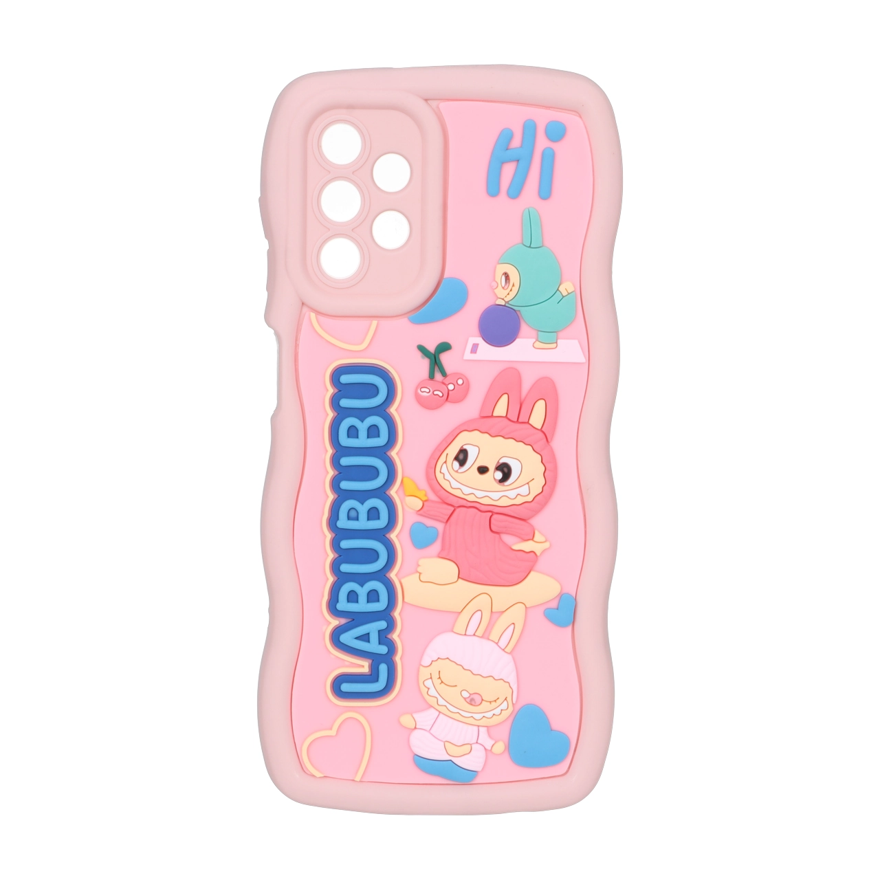 قاب کنگره ای عروسک برجسته محافظ لنزدار Samsung Galaxy A13 4G - طرح 88