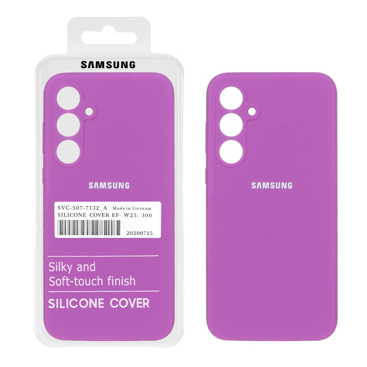 قاب سیلیکونی پاک کنی اورجینال درجه یک Samsung Galaxy A35 - ارغوانی (پک دار)