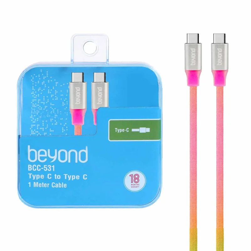 کابل شارژ فست beyond Type-C to Type-C مدل BCC-531 - رنگی