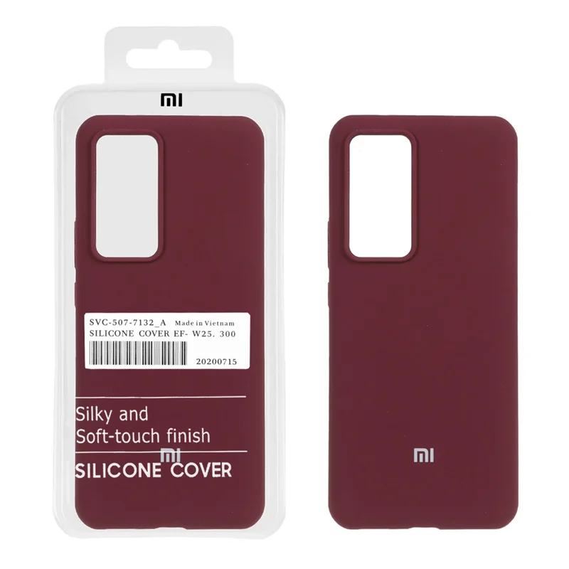 قاب سیلیکونی پاک کنی اورجینال درجه یک Xiaomi Mi 12T / Mi 12T Pro / Redmi K50 - زرشکی (پک دار)